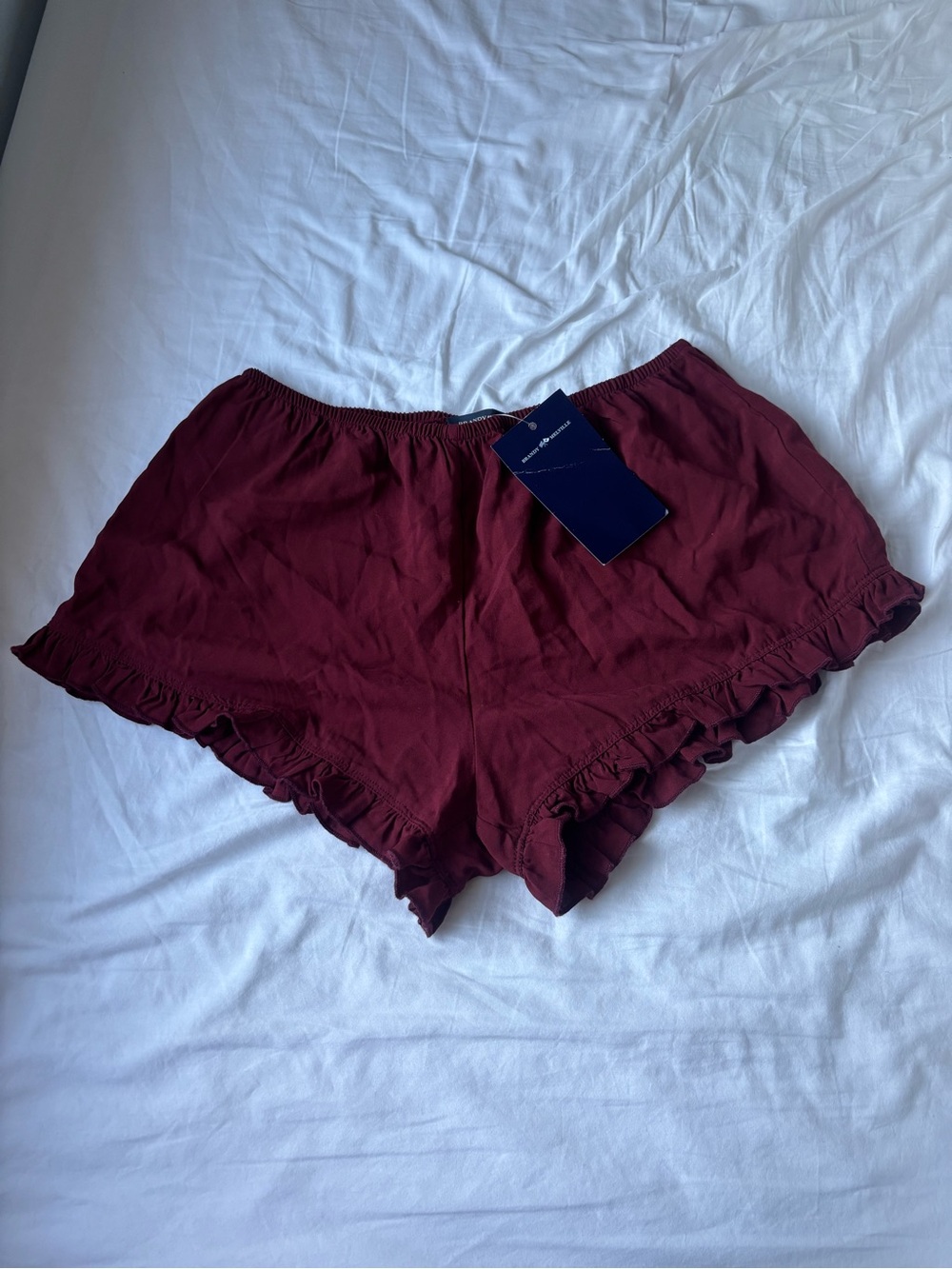 Brandy Melville Maroon Ruffle Shorts